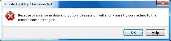 Data encryption error