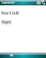 Taxometer - Price calculation result